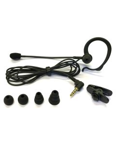 1 AXIWI HE-075 Sport headset with supplied clothing clip and selection of earbuds