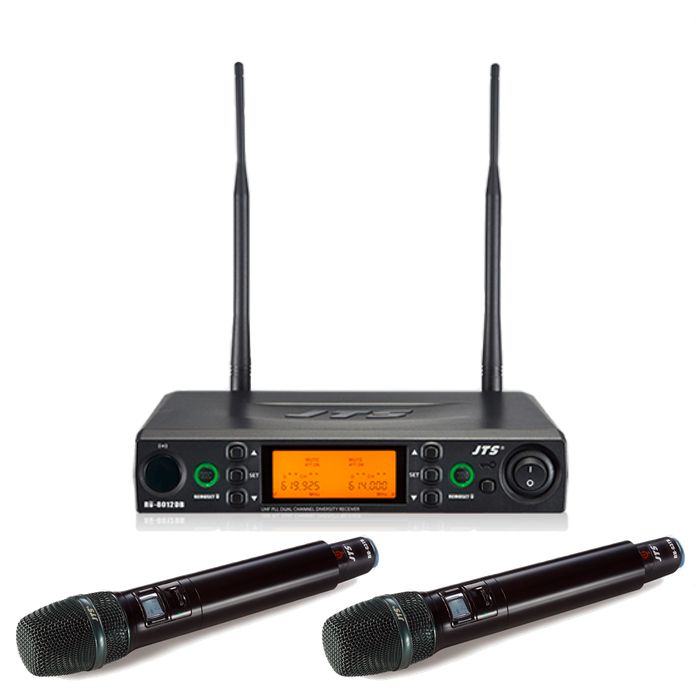 JTS RU8012DB/RUG3TH dual channel radio handheld microphone