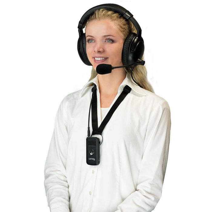 Listen Technologies LA-454 Headset (Over ears dual with boom mic)