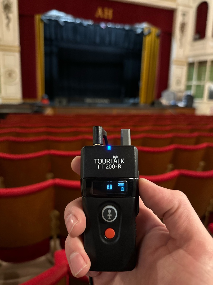 Tourtalk audio description system in theatre