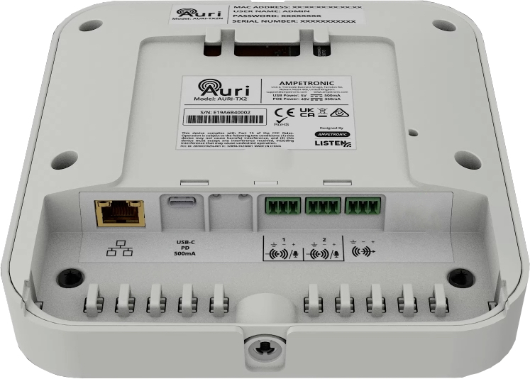 Auri TX2N transmitter connections