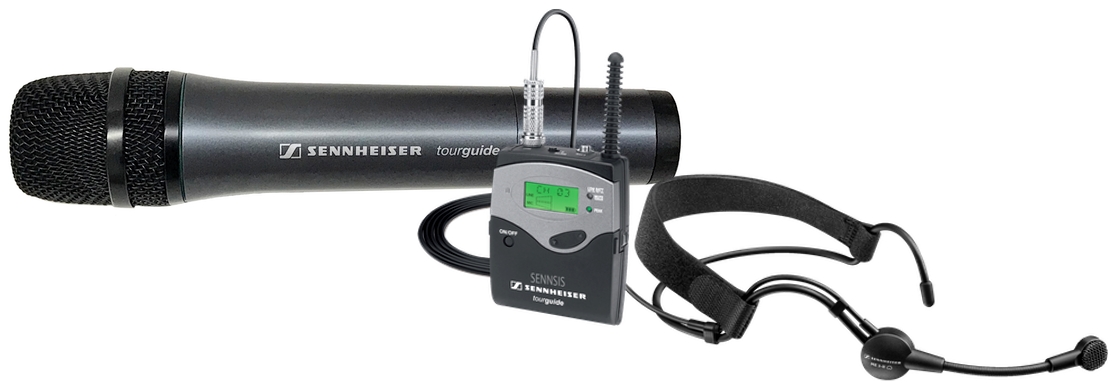 Sennheiser tourguide system transmitters with microphones