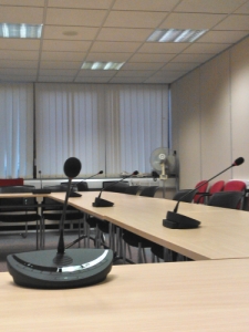 Televic wireless conference system setup in meeting room