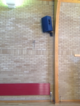 Loudspeaker installed in village hall